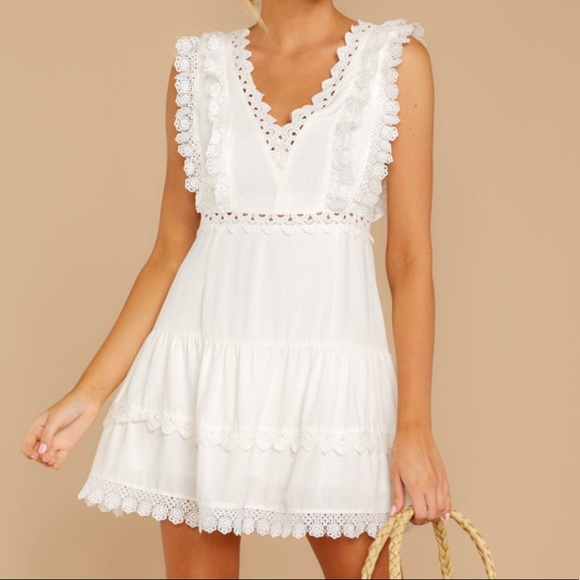 Off White Crochet Mini Dress - Picture 1 of 11